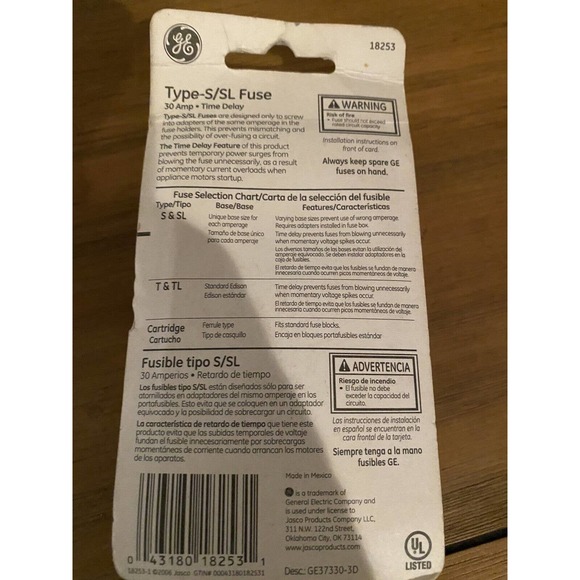 GE 30 Amp Time Delay Type S/SL Fuse - Picture 2 of 2